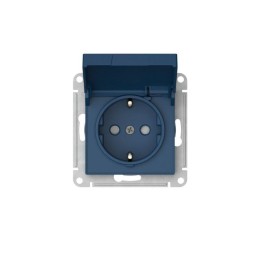 Розетка AtlasDesign 16А IP20 с заземл. защ. шторки с крышкой быстрозажим. клем. механизм аквамарин S