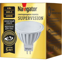 Лампа светодиодная 80 552 NLL-MR16-6-230-4K-GU5.3-FR-SV 6Вт матовая 4000К нейтр. бел. GU5.3 480лм 17