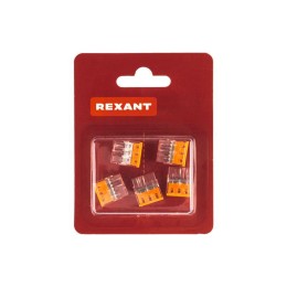 Экспресс-клемма строительно-монтажная СМК 2273-203 3-проводная 0.5-2.5кв.мм (блист.5шт) Rexant 07-32