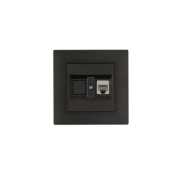Розетка компьютерная CAT 5+гнездо Karea RIZZ STAR дым. металлик Makel 88050035