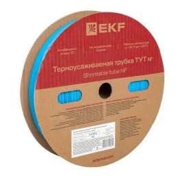 Трубка термоусадочная ТУТ нг 30/15 син. (уп.50м) EKF tut-30-g