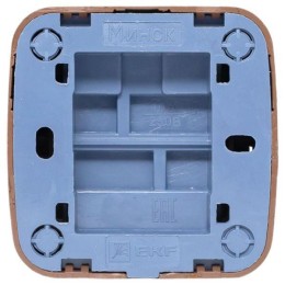 Выключатель 1-кл. 2п ОП Минск 10А IP20 темн. дерево EKF EGV10-021-40