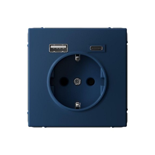 Розетка ArtGallery 16А с 2-мя заряд. устройствами USB A+C 5В/2.4А/3А 2х5В/1.5А механизм аквамарин SE