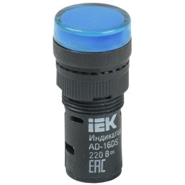 Лампа светосигнальная AD16DS d16мм 230В AC син. KARAT IEK BLS10-ADDS-230-K07-16