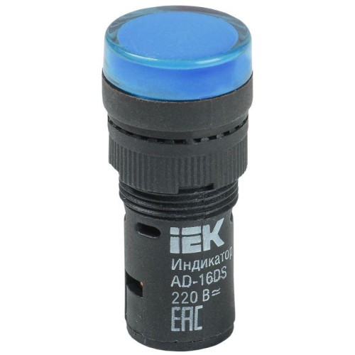 Лампа светосигнальная AD16DS d16мм 230В AC син. KARAT IEK BLS10-ADDS-230-K07-16