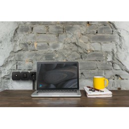 Розетка телевизионная TV 1-м ОП Quteo IP20 с топологией "звезда" черн. матов. Leg 782478