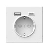 Розетка ArtGallery 16А с 2-мя заряд. устройствами USB A+C 5В/2.4А/3А 2х5В/1.5А механизм бел. SE GAL0