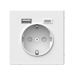 Розетка ArtGallery 16А с 2-мя заряд. устройствами USB A+C 5В/2.4А/3А 2х5В/1.5А механизм бел. SE GAL0
