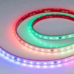Лента светодиодная DMX-PFS-B60-12mm 24V RGB-PX6 14Вт/м IP68 5060 герметичная бегущий огонь (уп.5м) A