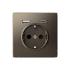 Розетка ArtGallery 16А с 2-мя заряд. устройствами USB A+C 5В/2.4А/3А 2х5В/1.5А механизм мокко SE GAL