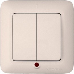 Выключатель 2-кл. СП Прима 10А IP20 с индикацией сл. кость (опт. упак.) SchE VS5U-217-S