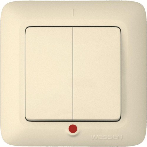 Выключатель 2-кл. СП Прима 10А IP20 с индикацией сл. кость (опт. упак.) SchE VS5U-217-S