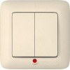 Выключатель 2-кл. СП Прима 10А IP20 с индикацией сл. кость (опт. упак.) SchE VS5U-217-S
