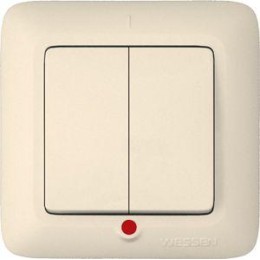 Выключатель 2-кл. СП Прима 10А IP20 с индикацией сл. кость (опт. упак.) SchE VS5U-217-S