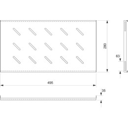 Полка перфорированная SH-J018-WM45 19дюйм для настенных шкафов Г=450мм Cabeus 7071c