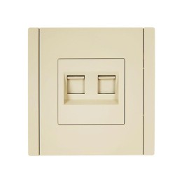 Розетка компьютерная 2-м RJ45 кат.5E FORTE&PIANO FP433 ваниль IEK FP-K20-1-K10