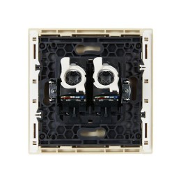 Розетка компьютерная 2-м RJ45 кат.5E FORTE&PIANO FP433 ваниль IEK FP-K20-1-K10