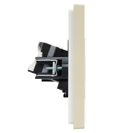 Розетка компьютерная 2-м RJ45 кат.5E FORTE&PIANO FP433 ваниль IEK FP-K20-1-K10