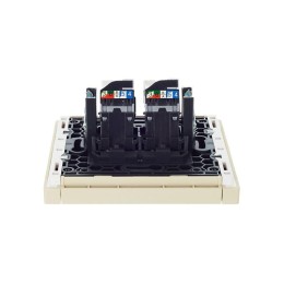 Розетка компьютерная 2-м RJ45 кат.5E FORTE&PIANO FP433 ваниль IEK FP-K20-1-K10