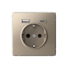 Розетка ArtGallery 16А с 2-мя заряд. устройствами USB A+C 5В/2.4А/3А 2х5В/1.5А механизм шампань SE G