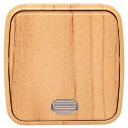 Выключатель 1-кл. 2п ОП Минск 10А IP20 с индикатором светл. дерево EKF EGV10-121-30