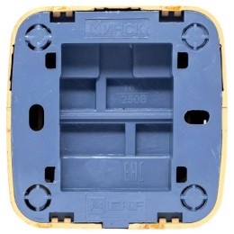 Выключатель 1-кл. 2п ОП Минск 10А IP20 с индикатором светл. дерево EKF EGV10-121-30