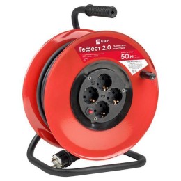 Удлинитель на катушке 4х50м с заземл. 16А IP20 Гефест 2.0 3.5кВт КГ 3х2.5 с предохранителем PROxima