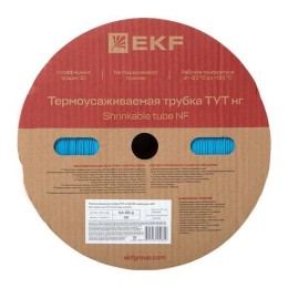 Трубка термоусадочная ТУТ нг 50/25 син. (уп.50м) EKF tut-50-g