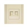 Розетка компьютерная 2-м RJ45 кат.6 FORTE&PIANO FP434 ваниль IEK FP-K20-2-K10