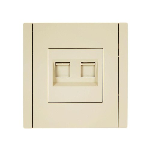Розетка компьютерная 2-м RJ45 кат.6 FORTE&PIANO FP434 ваниль IEK FP-K20-2-K10