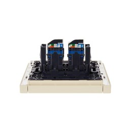 Розетка компьютерная 2-м RJ45 кат.6 FORTE&PIANO FP434 ваниль IEK FP-K20-2-K10