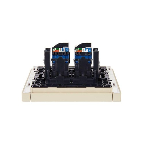 Розетка компьютерная 2-м RJ45 кат.6 FORTE&PIANO FP434 ваниль IEK FP-K20-2-K10
