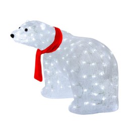 Фигура светодиодная акриловая "Мишка с красной лентой" 60см 200LED бел. 6Вт 24В IP65 понижающ. транс