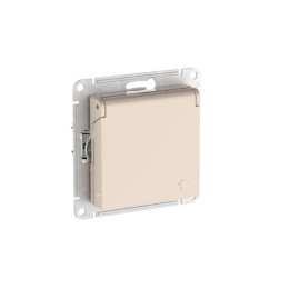 Розетка AtlasDesign 16А IP20 с заземл. защ. шторки с крышкой быстрозажим. клем. механизм беж. SE ATN