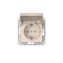 Розетка AtlasDesign 16А IP20 с заземл. защ. шторки с крышкой быстрозажим. клем. механизм беж. SE ATN