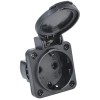 Розетка панельная MAGNUM 2P+PE 16А IP54 РП14-3 с защ. крышкой с заземл. черн. IEK PSN71-016-3-2-54-K