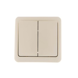 Выключатель 2-кл. 1п ОП Viola 10А IP20 крем. LEZARD 751-0300-101