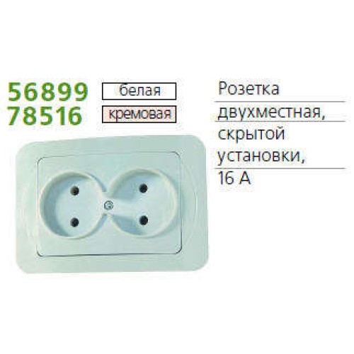 Розетка 2-м СП Sunny 16А IP20 бел. POWERMAN 1151391