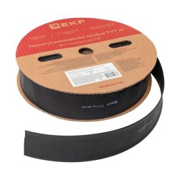 Трубка термоусадочная ТУТ нг 40/20 черн. (уп.50м) EKF tut-40-b