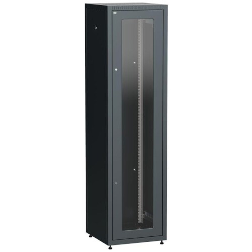 Шкаф сетевой LINEA E 42U 600х600мм стекл. передняя дверь задняя металлическая черн. ITK LE05-42U66-G