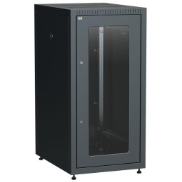 Шкаф сетевой LINEA E 24U 600х800мм стекл. передняя дверь задняя металлическая черн. ITK LE05-24U68-G