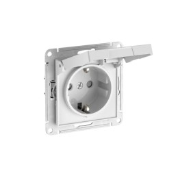 Розетка AtlasDesign 16А IP20 с заземл. защ. шторки с крышкой быстрозажим. клем. механизм бел. SE ATN