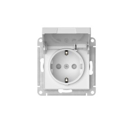 Розетка AtlasDesign 16А IP20 с заземл. защ. шторки с крышкой быстрозажим. клем. механизм бел. SE ATN