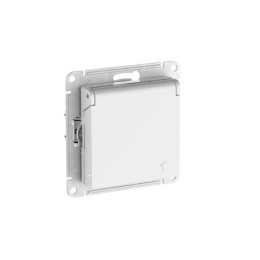 Розетка AtlasDesign 16А IP20 с заземл. защ. шторки с крышкой быстрозажим. клем. механизм бел. SE ATN