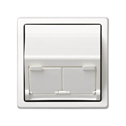 Адаптер на 2 RJ45(12) коннектора 75528; 75540; 75541; 75544-39 75542-30 наклонный Simon73 Loft бел.