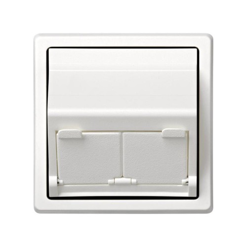Адаптер на 2 RJ45(12) коннектора 75528; 75540; 75541; 75544-39 75542-30 наклонный Simon73 Loft бел.