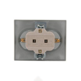 Розетка 2-м СП Karina с заземл. керамика матов. серебр. LEZARD 707-4300-127