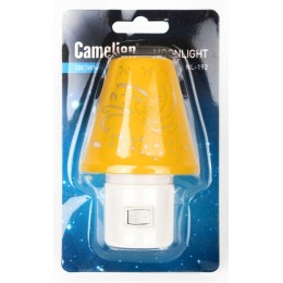 Светильник светодиодный NL-192 "Светильник желтый" 220В ночник с выкл. Camelion 12908