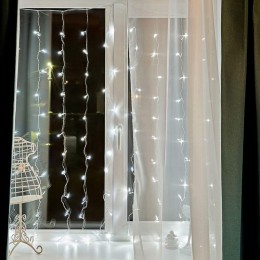 Гирлянда светодиодная "Светодиодный Дождь" 1.5х1.5м 144LED холод. бел. 12Вт 220-240В IP20 с контролл