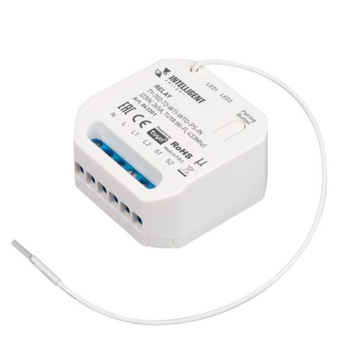 Модуль релейный TY-702-72-WTI-WTO-PS-IN 230В 2х5А TUYA Wi-Fi 433Mhz IP20 пластик INTELLIGENT ARLIGHT